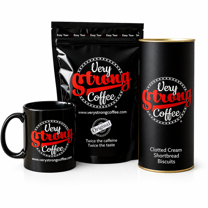 Fathers Day Gift? Get him a Very Strong Coffee Gift Pack with Ground Coffee, Shortbread Biscuits and a VSC Mug