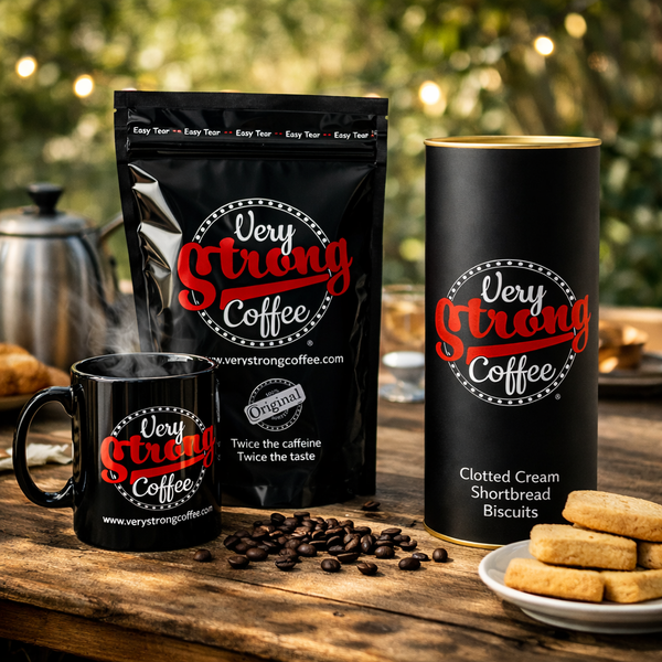Fathers Day Gift? Get him a Very Strong Coffee Gift Pack with Ground Coffee, Shortbread Biscuits and a VSC Mug